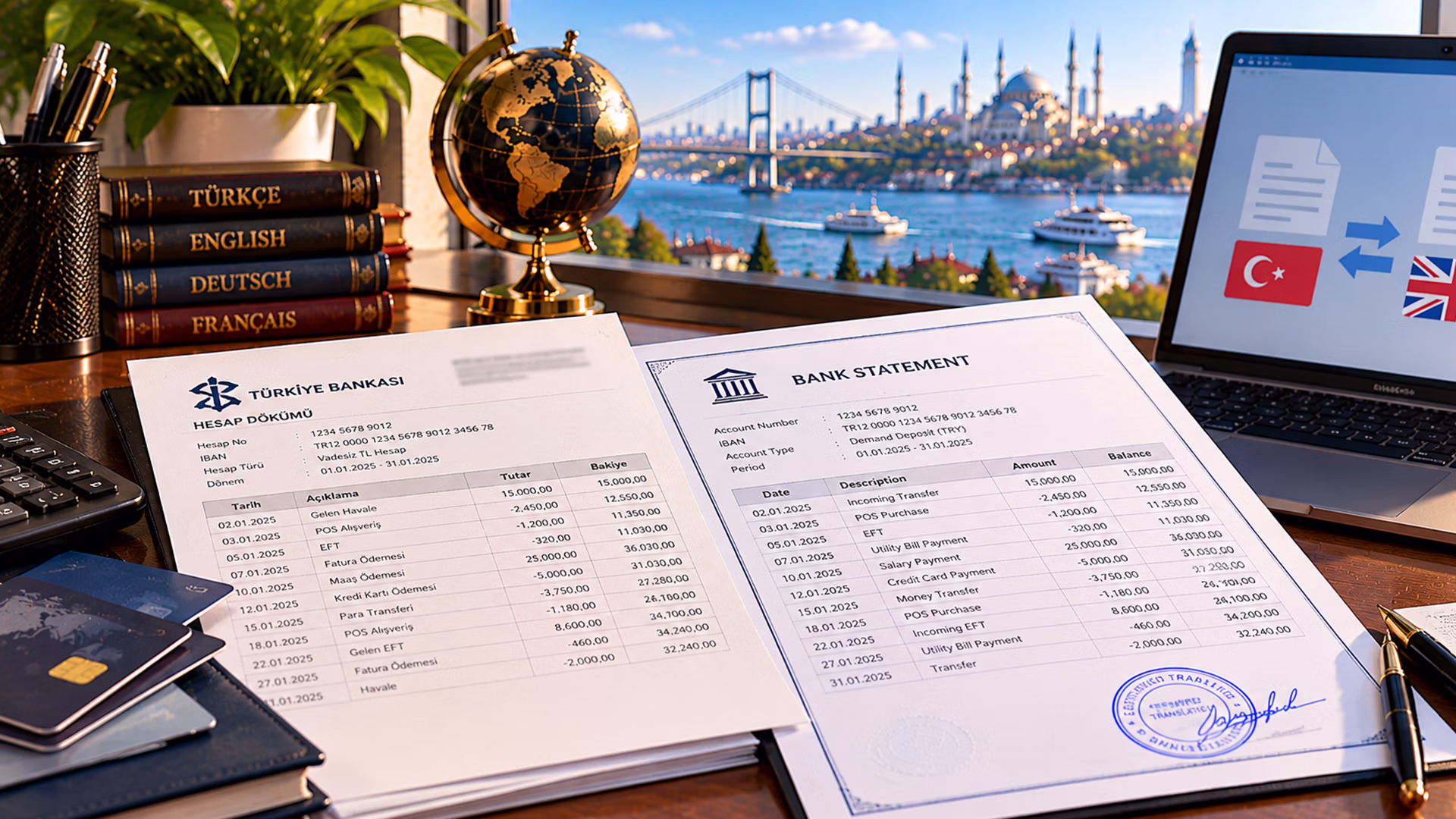 Banka Hesap Dökümü Tercümesi
